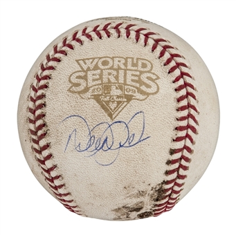 2009 Derek Jeter Game Used and Signed World Series Baseball (MLB Auth)